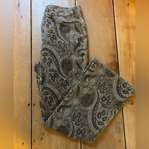 (SOLD) Jones New York Signature Pants Womens 12  Brown Floral Paisley